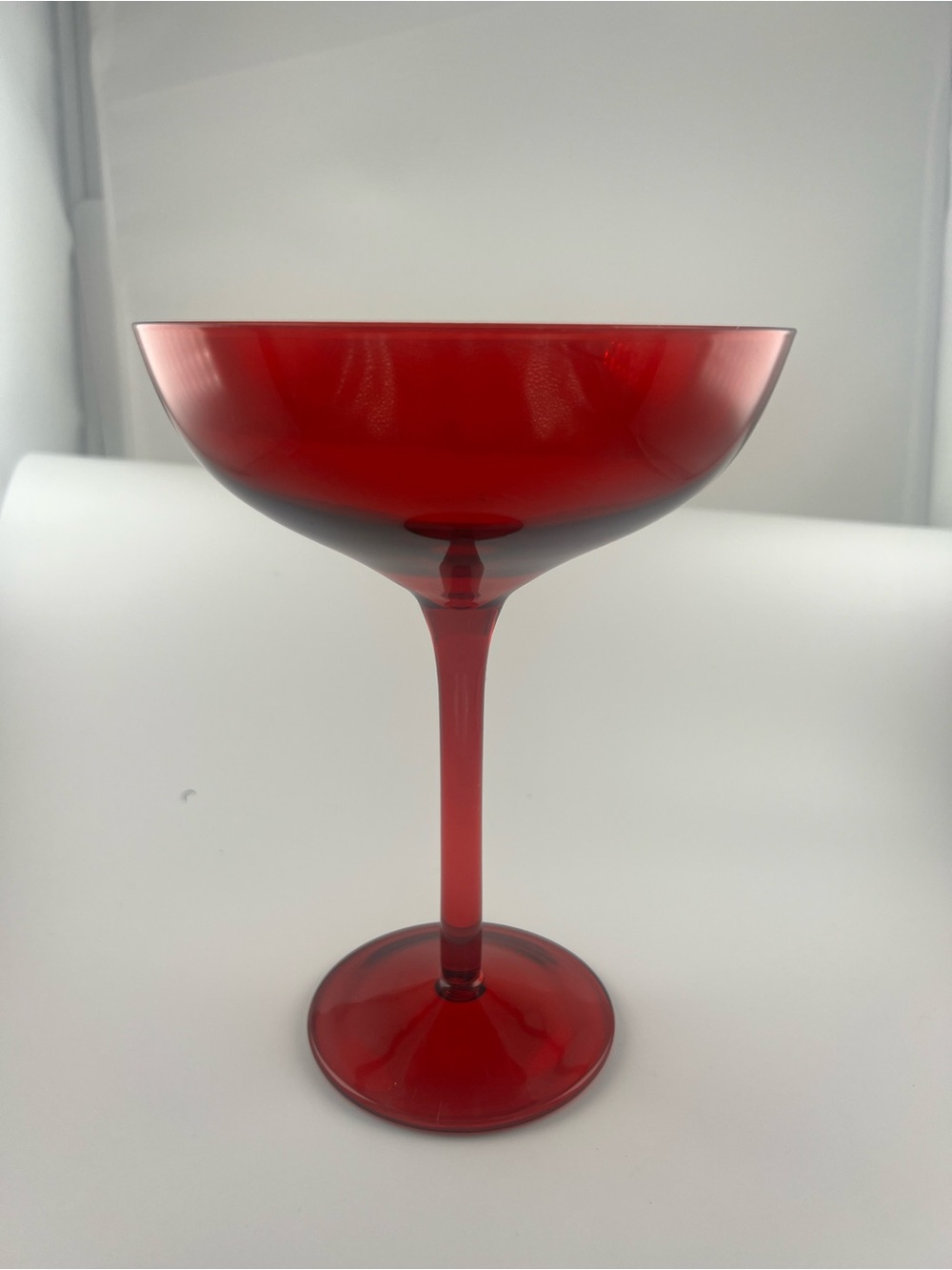 Rare Trio Red Lenox Tuscany Coupe Cocktail Glasses